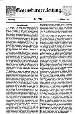 Regensburger Zeitung Montag 17. März 1851