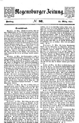 Regensburger Zeitung Freitag 21. März 1851