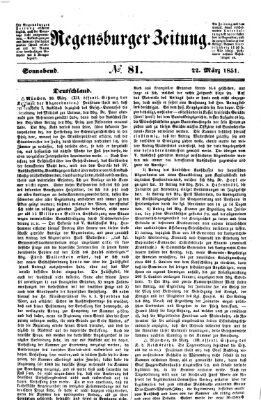 Regensburger Zeitung Samstag 22. März 1851