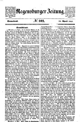 Regensburger Zeitung Samstag 12. April 1851