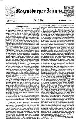 Regensburger Zeitung Freitag 18. April 1851