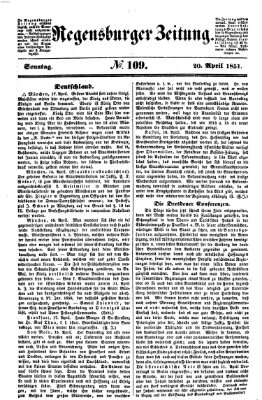 Regensburger Zeitung Sonntag 20. April 1851