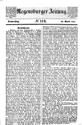 Regensburger Zeitung Donnerstag 24. April 1851