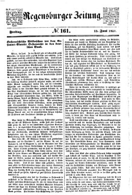 Regensburger Zeitung Freitag 13. Juni 1851