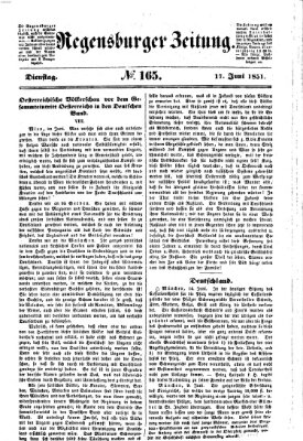 Regensburger Zeitung Dienstag 17. Juni 1851