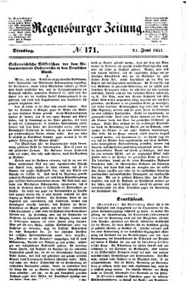 Regensburger Zeitung Dienstag 24. Juni 1851