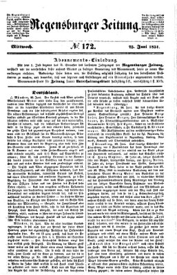 Regensburger Zeitung Mittwoch 25. Juni 1851