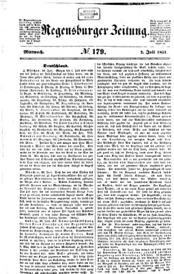 Regensburger Zeitung Mittwoch 2. Juli 1851