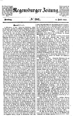 Regensburger Zeitung Freitag 4. Juli 1851