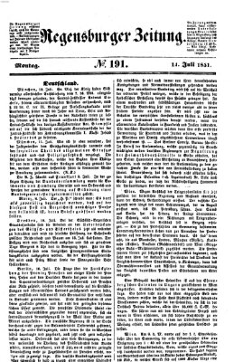 Regensburger Zeitung Montag 14. Juli 1851