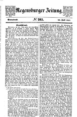 Regensburger Zeitung Samstag 26. Juli 1851