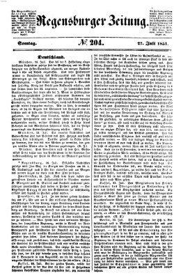 Regensburger Zeitung Sonntag 27. Juli 1851