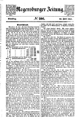 Regensburger Zeitung Dienstag 29. Juli 1851