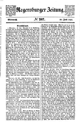 Regensburger Zeitung Mittwoch 30. Juli 1851