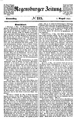 Regensburger Zeitung Donnerstag 7. August 1851