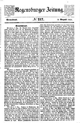 Regensburger Zeitung Samstag 9. August 1851