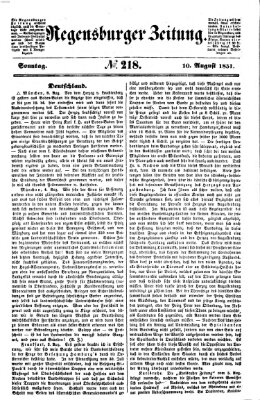 Regensburger Zeitung Sonntag 10. August 1851