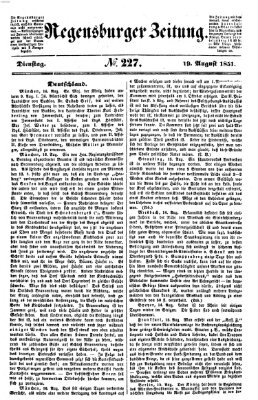 Regensburger Zeitung Dienstag 19. August 1851