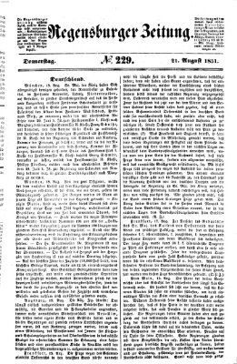 Regensburger Zeitung Donnerstag 21. August 1851