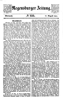 Regensburger Zeitung Mittwoch 27. August 1851