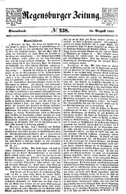 Regensburger Zeitung Samstag 30. August 1851