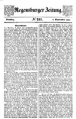 Regensburger Zeitung Dienstag 2. September 1851