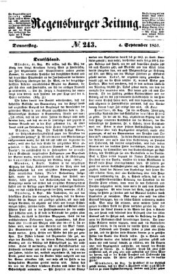 Regensburger Zeitung Donnerstag 4. September 1851