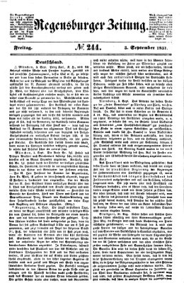 Regensburger Zeitung Freitag 5. September 1851