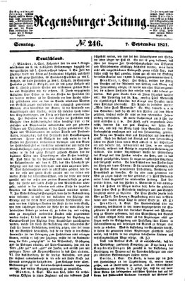 Regensburger Zeitung Sonntag 7. September 1851