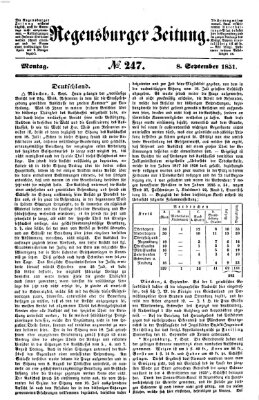 Regensburger Zeitung Montag 8. September 1851