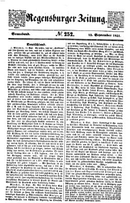 Regensburger Zeitung Samstag 13. September 1851