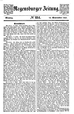 Regensburger Zeitung Montag 15. September 1851