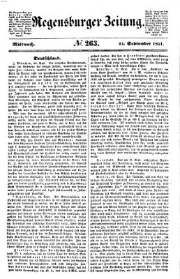 Regensburger Zeitung Mittwoch 24. September 1851