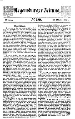 Regensburger Zeitung Montag 20. Oktober 1851