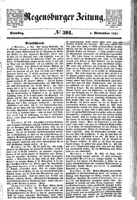 Regensburger Zeitung Dienstag 4. November 1851