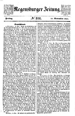 Regensburger Zeitung Freitag 14. November 1851