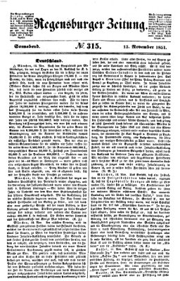 Regensburger Zeitung Samstag 15. November 1851