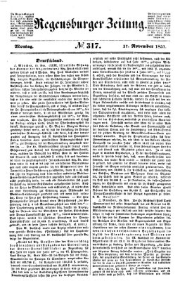 Regensburger Zeitung Montag 17. November 1851