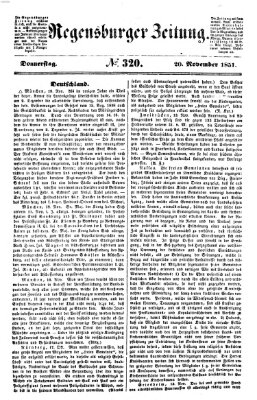 Regensburger Zeitung Donnerstag 20. November 1851