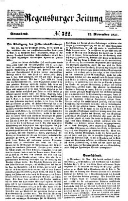 Regensburger Zeitung Samstag 22. November 1851