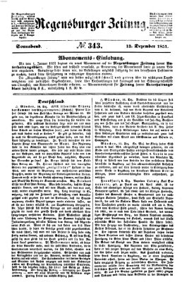 Regensburger Zeitung Samstag 13. Dezember 1851