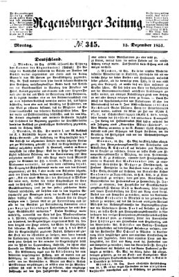 Regensburger Zeitung Montag 15. Dezember 1851