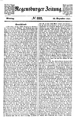 Regensburger Zeitung Montag 22. Dezember 1851