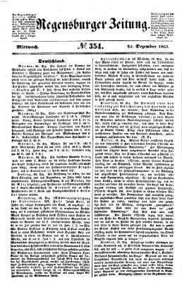 Regensburger Zeitung Mittwoch 24. Dezember 1851