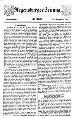 Regensburger Zeitung Samstag 27. Dezember 1851