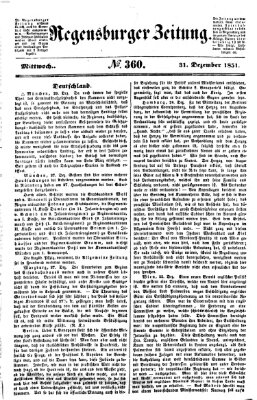 Regensburger Zeitung Mittwoch 31. Dezember 1851