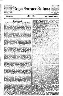 Regensburger Zeitung Dienstag 13. Januar 1852