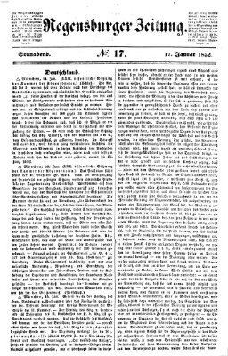 Regensburger Zeitung Samstag 17. Januar 1852