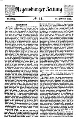 Regensburger Zeitung Dienstag 10. Februar 1852