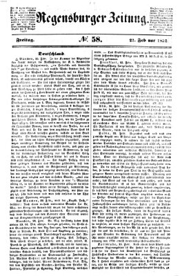 Regensburger Zeitung Freitag 27. Februar 1852